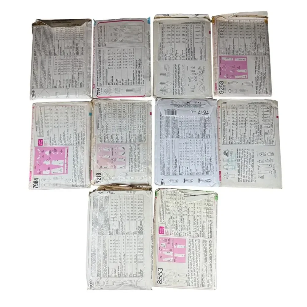 Lot of 10 Simplicity Women's Evening Sewing Patterns 1970s-80s Vintage